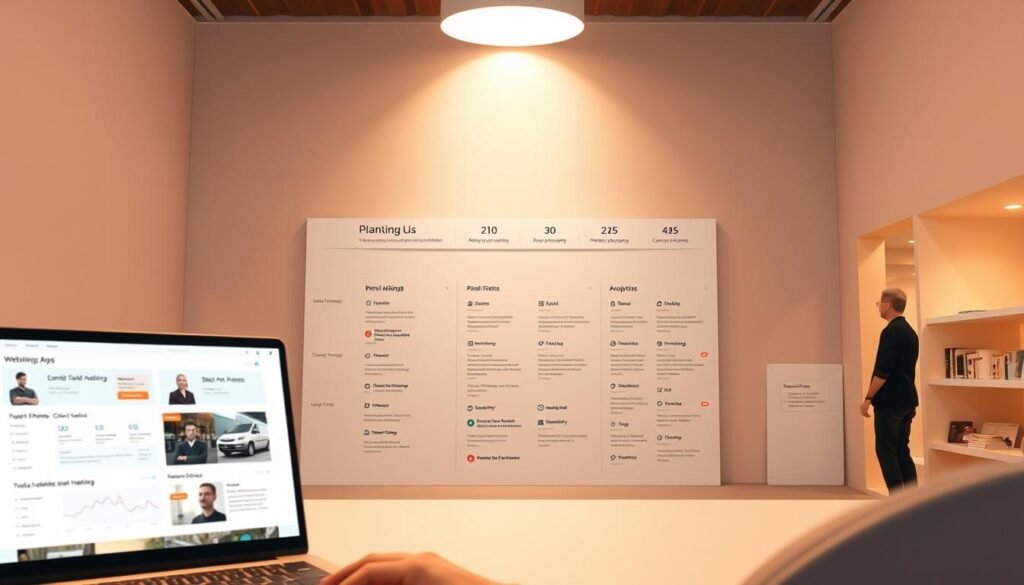 A modern, minimalist digital marketplace with a sleek, intuitive interface. In the foreground, a user navigates through a curated selection of website and app listings, browsing detailed analytics and pricing information. In the middle ground, a directory of popular categories and filtering options allows for efficient search and discovery. The background features clean, geometric shapes and subtle gradients, creating a sense of depth and sophistication. Warm lighting from above casts a gentle glow, highlighting the platform's user-friendly design and emphasis on transparency. The overall atmosphere conveys a seamless, streamlined experience for buying and selling digital assets.