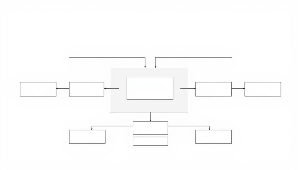 A meticulously organized and structured visual representation of the outline method, captured in a crisp, clean-lined illustration. A central hierarchy of nested boxes and lines forms the backbone, conveying the methodical nature of this note-taking approach. The layout is balanced and symmetrical, with a sense of intentional, geometric precision. Subtle shades of gray and muted tones evoke a professional, academic atmosphere, while the overall minimalist aesthetic keeps the focus on the core elements of the outline structure. Rendered with a technical, almost architectural style that reflects the logical, step-by-step nature of the outline method.